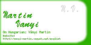 martin vanyi business card